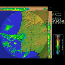 a computer screen shows a map of lisbon and a time of 5:00:14z