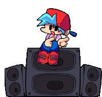 a cartoon character is sitting on top of a speaker and giving a thumbs up