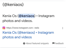 a screenshot of a website that says ' @keniaos ' at the top