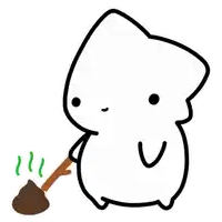 a cartoon drawing of a squid holding a shovel