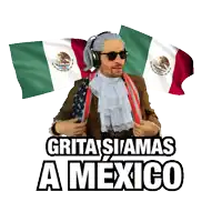 a man in a costume with the words grita si ama a mexico written on it