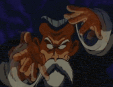 a cartoon of a man with a white mustache making a funny face
