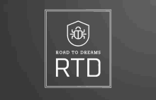 a logo for road to dreams rtd with a shield on it