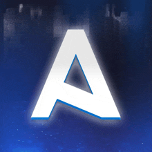 a white letter a with a blue triangle in the middle