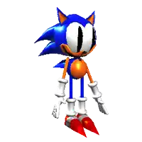 a cartoon of sonic the hedgehog with a white face
