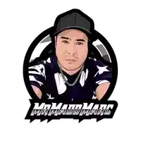 a logo for mrmadmarc shows a man wearing a hat and chains