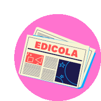 a cartoon illustration of a newspaper with the title edicola