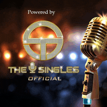 an advertisement for the singles official with a microphone