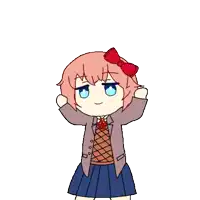 a cartoon drawing of a girl with a bow on her head