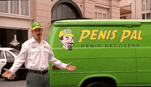 a man standing in front of a penis pal van