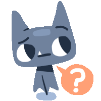 a cartoon cat with a question mark in front of him