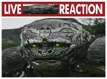 a picture of a robot and the words live reaction