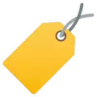 an illustration of a yellow tag with a string attached to it