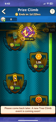 a screenshot of a game that says prize climb on it