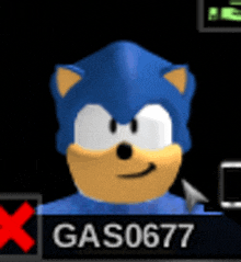 a picture of sonic the hedgehog with the name gas077 on it