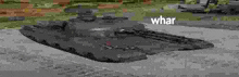 a black tank is sitting on top of a concrete runway .