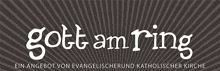 a poster that says gott am ring in white letters