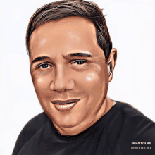 a drawing of a man 's face with the hashtag photolab on the bottom right