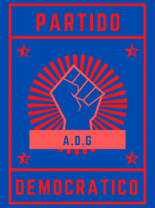 a logo for partido democratico with a red fist