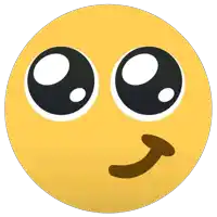 a yellow smiley face with big eyes and a brown tongue