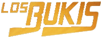 a logo for los rukis is shown in gold on a white background