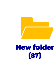 a yellow folder with the words " new folder ( 87 ) " underneath it