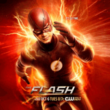 a poster for the flash season 6 shows a man in a flash suit