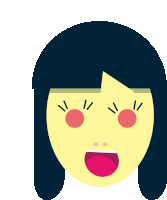 an illustration of a woman 's face with a surprised expression