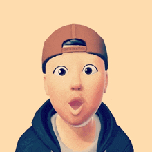 a cartoon drawing of a boy wearing a baseball cap that says adidas on it