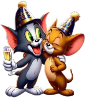 tom and jerry are celebrating new year 's eve with champagne