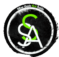 a logo that says mine goids not roids with a green s and a