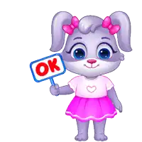 a cartoon rabbit is holding an ok sign
