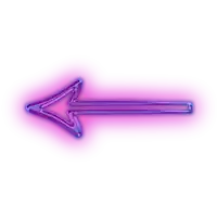 a purple neon arrow points to the left