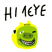 a drawing of a pig with the word himeye written on it