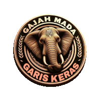 a logo for gajah mada garis keras with an elephant