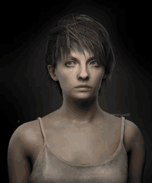 a woman 's face is shown in a 3d rendering