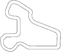 a black and white outline of a race track on a white background