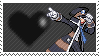 a pixel art of a police officer holding a gun and pointing .