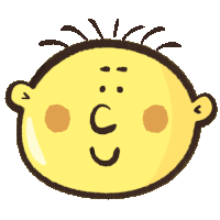 a cartoon drawing of a child 's face with a smile on it