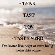 a picture of a beach with the words - tank - tast - tov - tast enter written below it