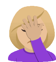 a woman in a purple sweater covering her face with her hand