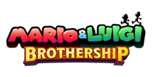 a logo for mario and luigi brothership with three mario brothers