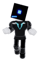 a roblox character with a black box on his head