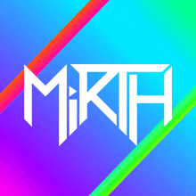 a colorful background with the word mrh written in white