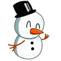 a snowman wearing a top hat and carrot nose