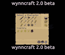 a screenshot of wynncraft 2.0 beta shows a cloudy sky