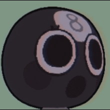 a cartoon drawing of a bowling ball with the number 8 on it