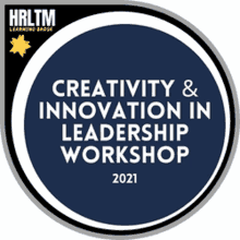 a badge for the creativity and innovation in leadership workshop