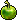 a pixel art illustration of a green apple with a yellow stem .