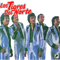 a group of men standing next to each other with the words los tigres del norte on the top